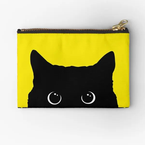 

Black Cat Peeking Zipper Pouches Money Underwear Cosmetic Coin Women Pocket Key Bag Storage Small Wallet Men Socks Packaging