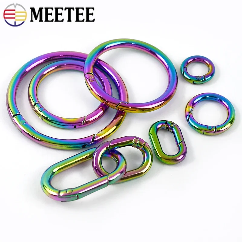 Фото 5/10 шт. Meetee 10-50 мм, металлическое пружинное уплотнительное кольцо, пряжка, ремешок для сумки, соединительный карабин, брелок для ключей, зажим для ошейника для домашних животных, фурнитура, аксессуары №5