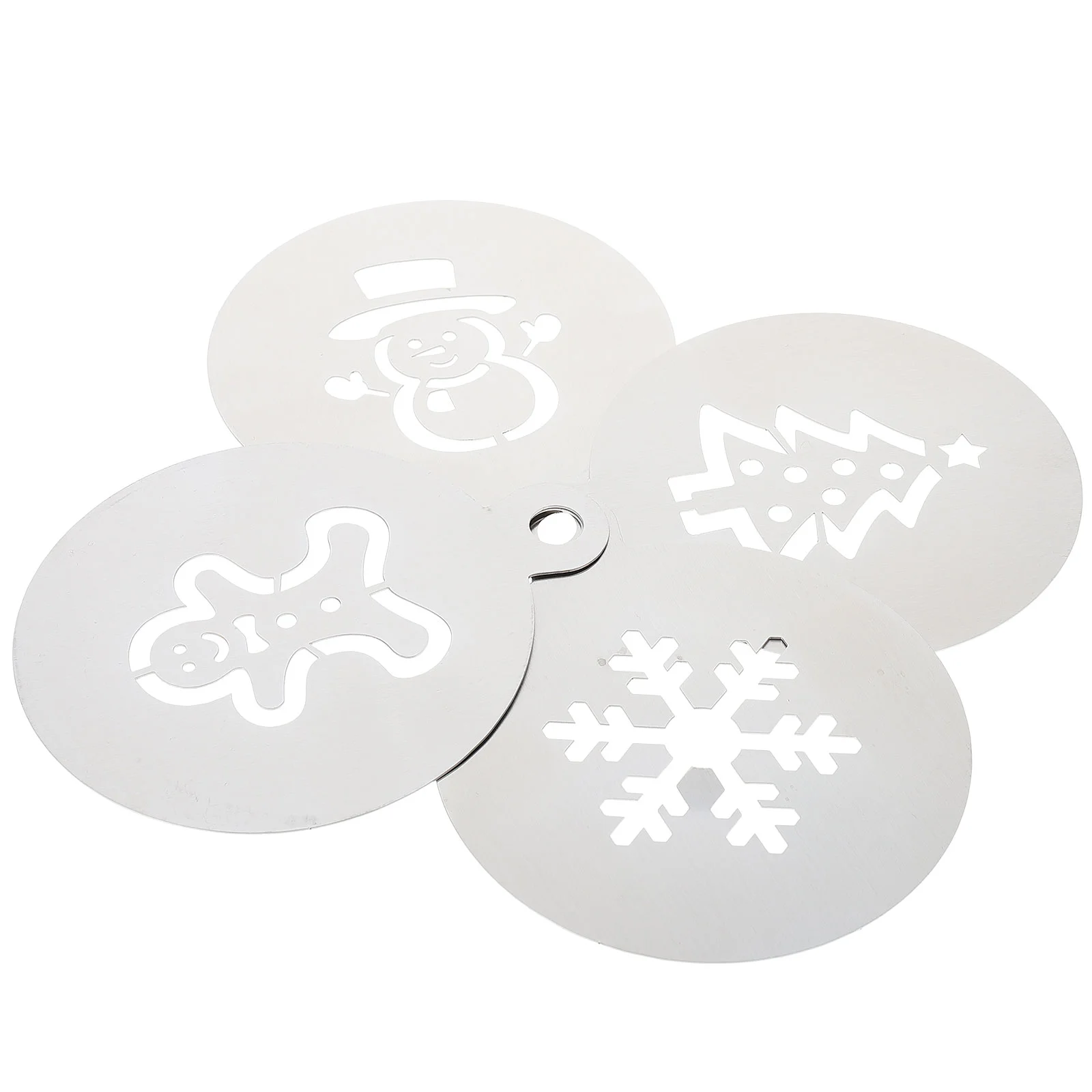 

Stencils Christmas Cake Coffee Stencil Decorating Cookie Templatestemplate Drawing Latte Cupcake Fondantsnowflake Santatree