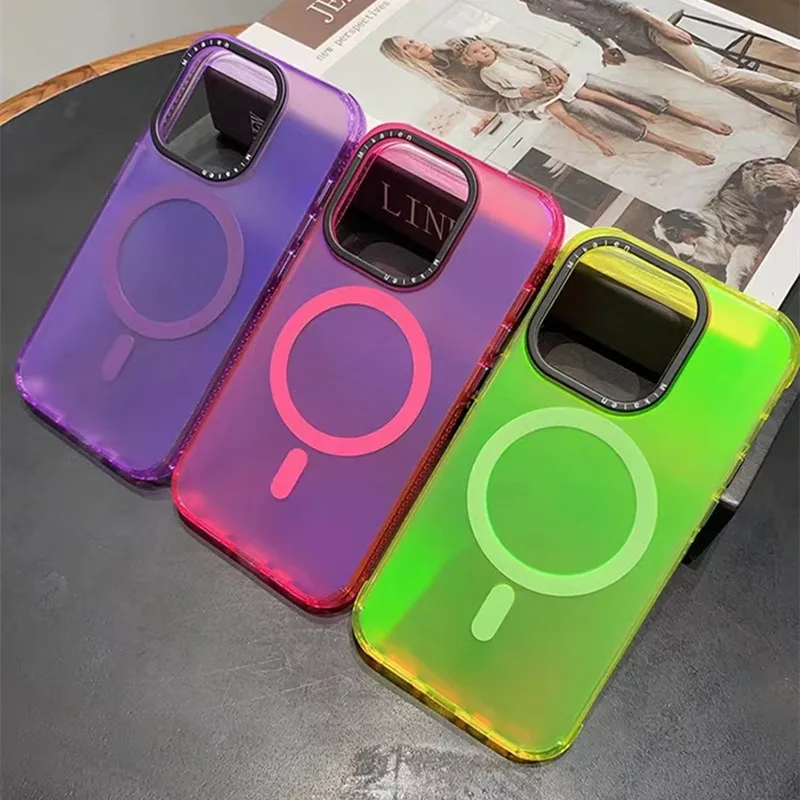 

Conelz Case Colorful Cover For iPhone15 Pro Max Case Magsafe Magnetic Wireless Charging For iPhone15 Pro Case