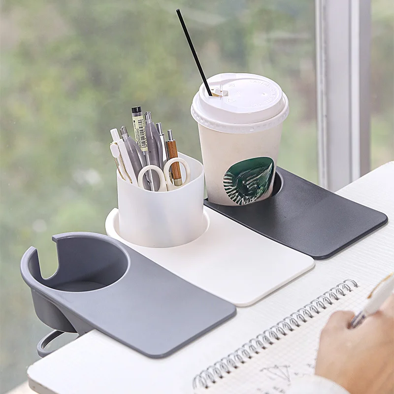 Creative Coffee Drink Cup Holder Table Side Water Cup Shelf Office Desktop Computer Desk Fixed Cup Holder Desk Storage Clip