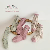 3 pairslot childrens cotton socks autumn spring boys and girls mid socks baby cartoon multi color floor sock