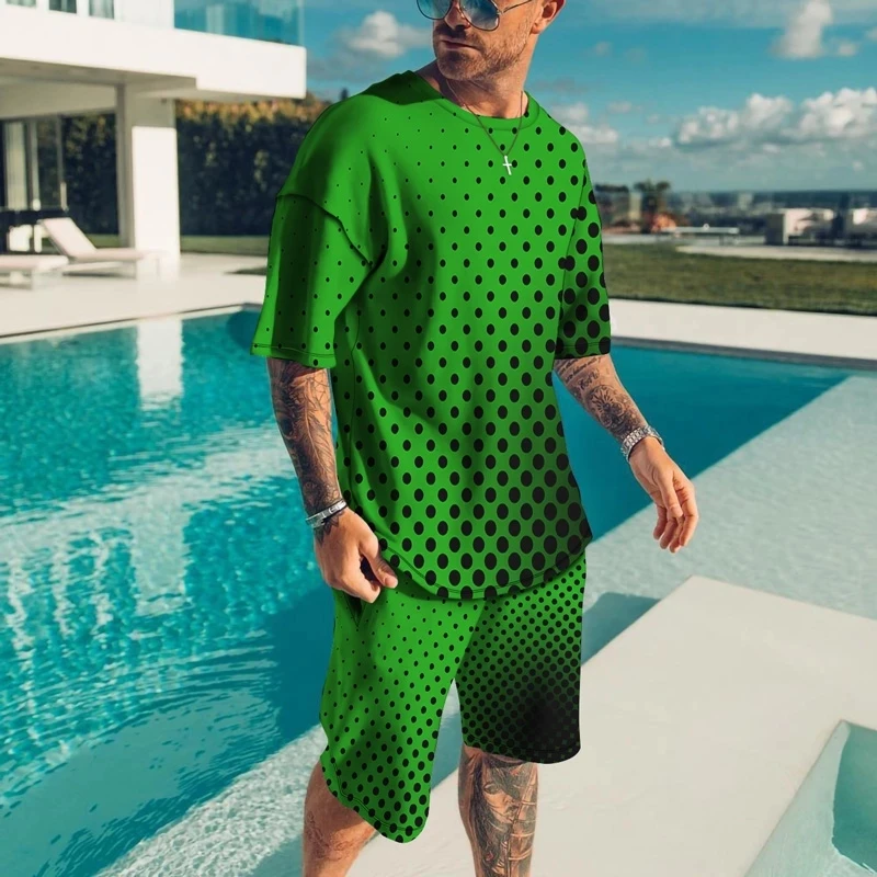 

2022 Men's Tracksuit Suit 3D Printing T-Shirt Sportswear Fitness Sports 2 Sets Clothes Clothing Sweatpants Male