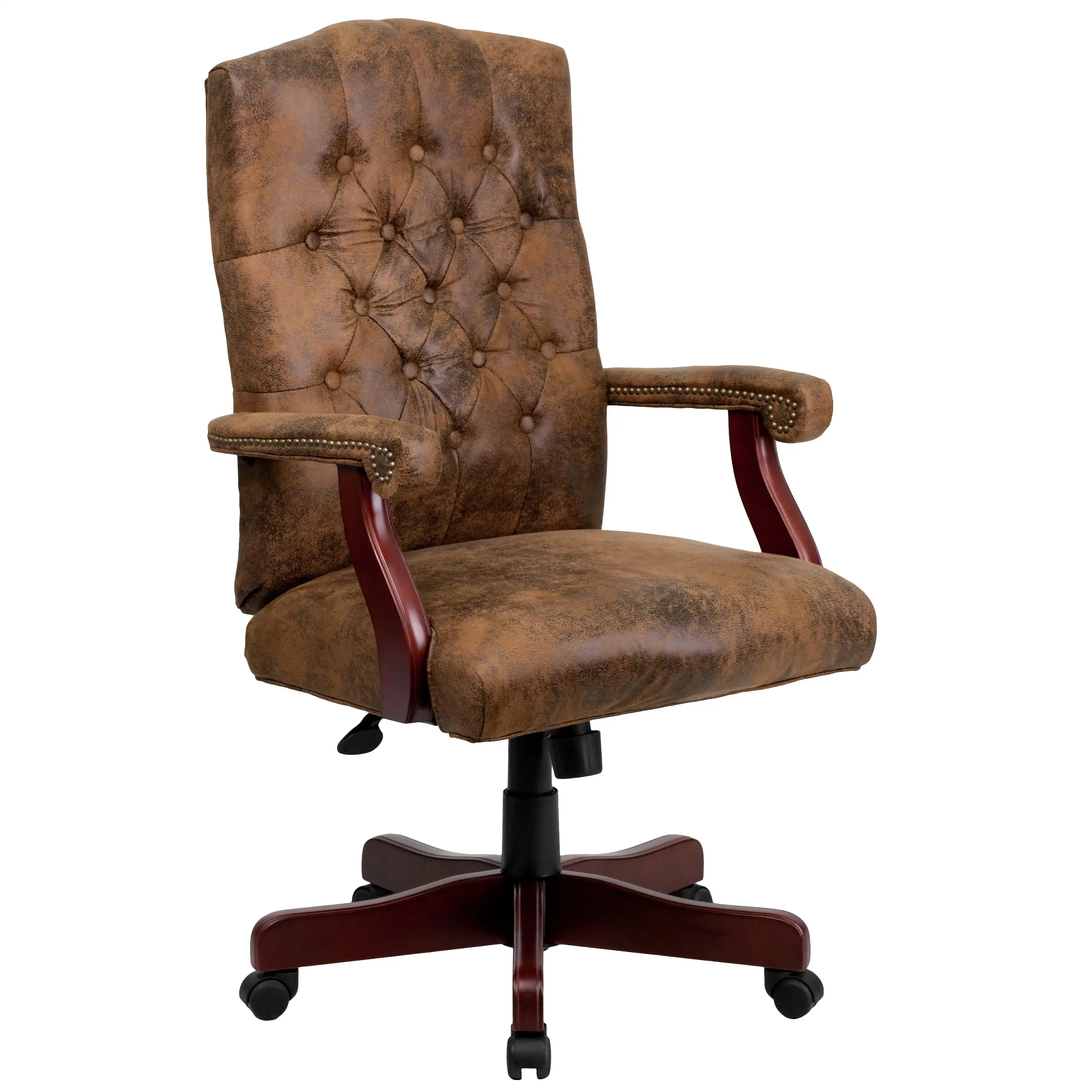

Flash Furniture Martha Washington Burgundy LeatherSoft Executive Swivel Office Chair with Arms