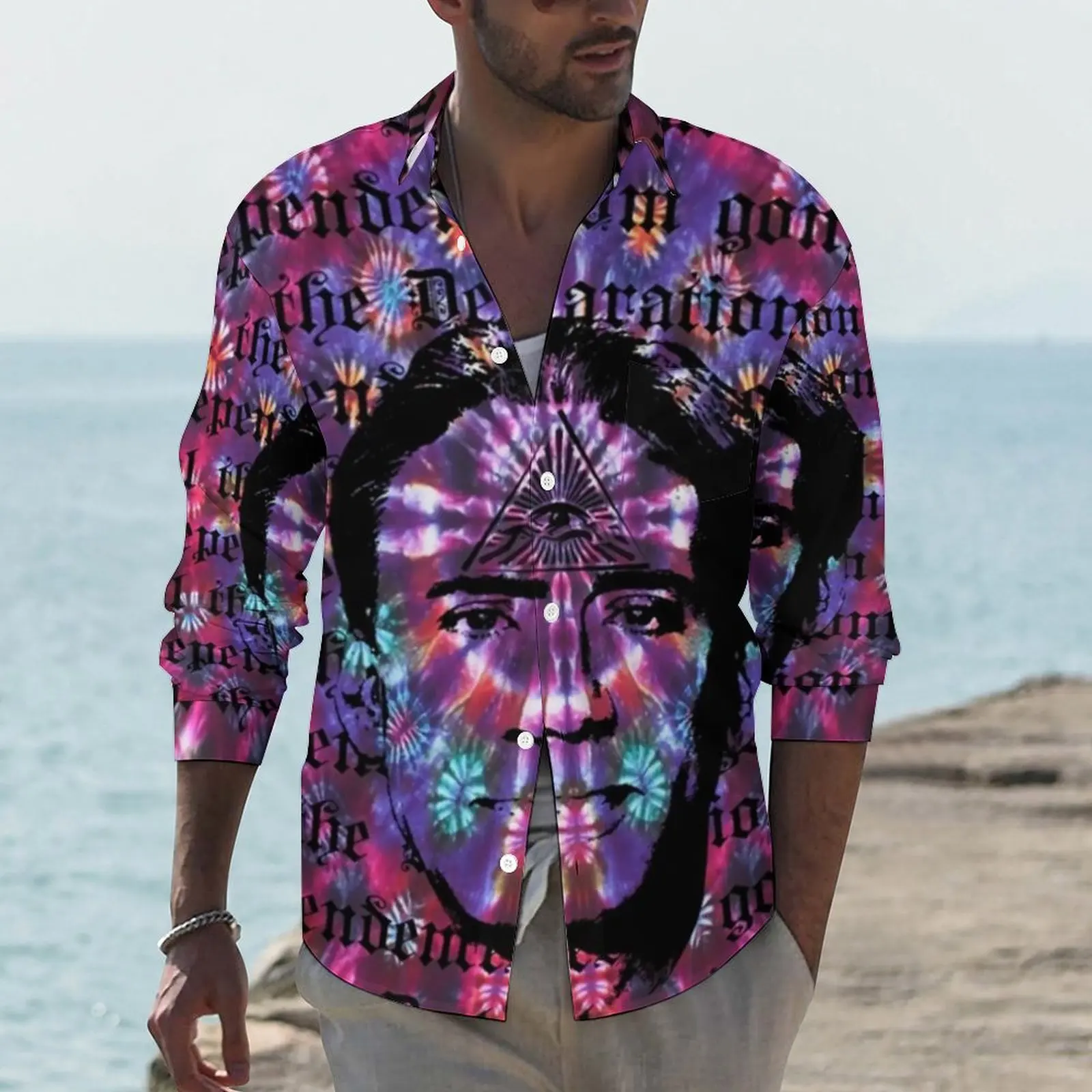 

Повседневные рубашки с рисунком Николаса Кейджа и третьего глаза, рубашка Шамбала с рисунком, трендовые блузки с длинным рукавом, Y2K, весенние топы с графическим рисунком, большие размеры