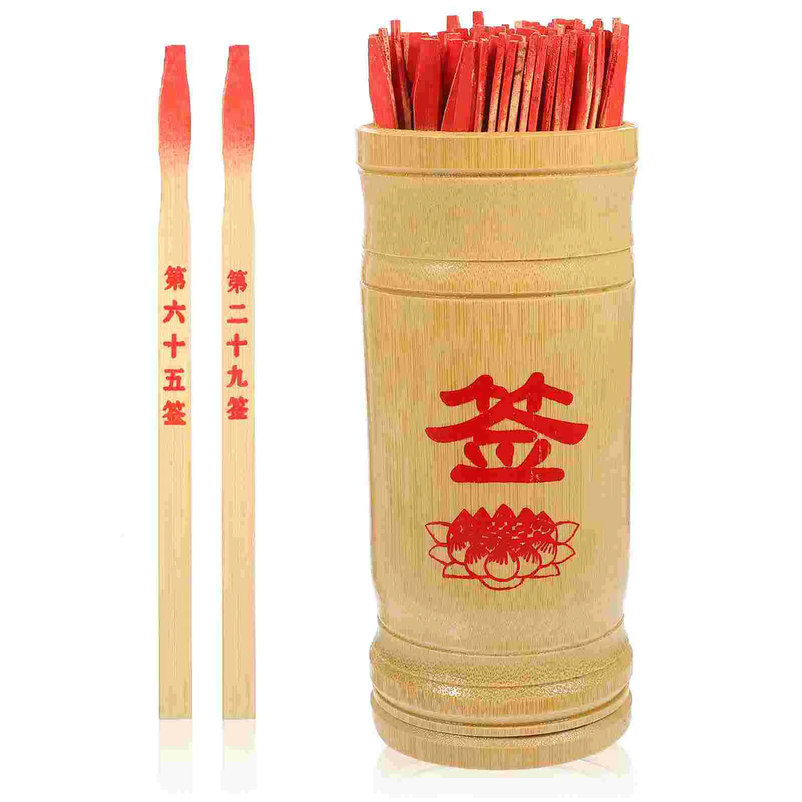 

Fortune Sticks Divination Chinese Game Telling Bucket Stickset Prop Withpot Props Asian Teller Wooden Kau Cim Chien Tung Vintage