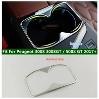 car water cup holder trim cover bezel insert frame for peugeot 3008 3008gt 5008 gt 2017 2022 middle console sticker interior