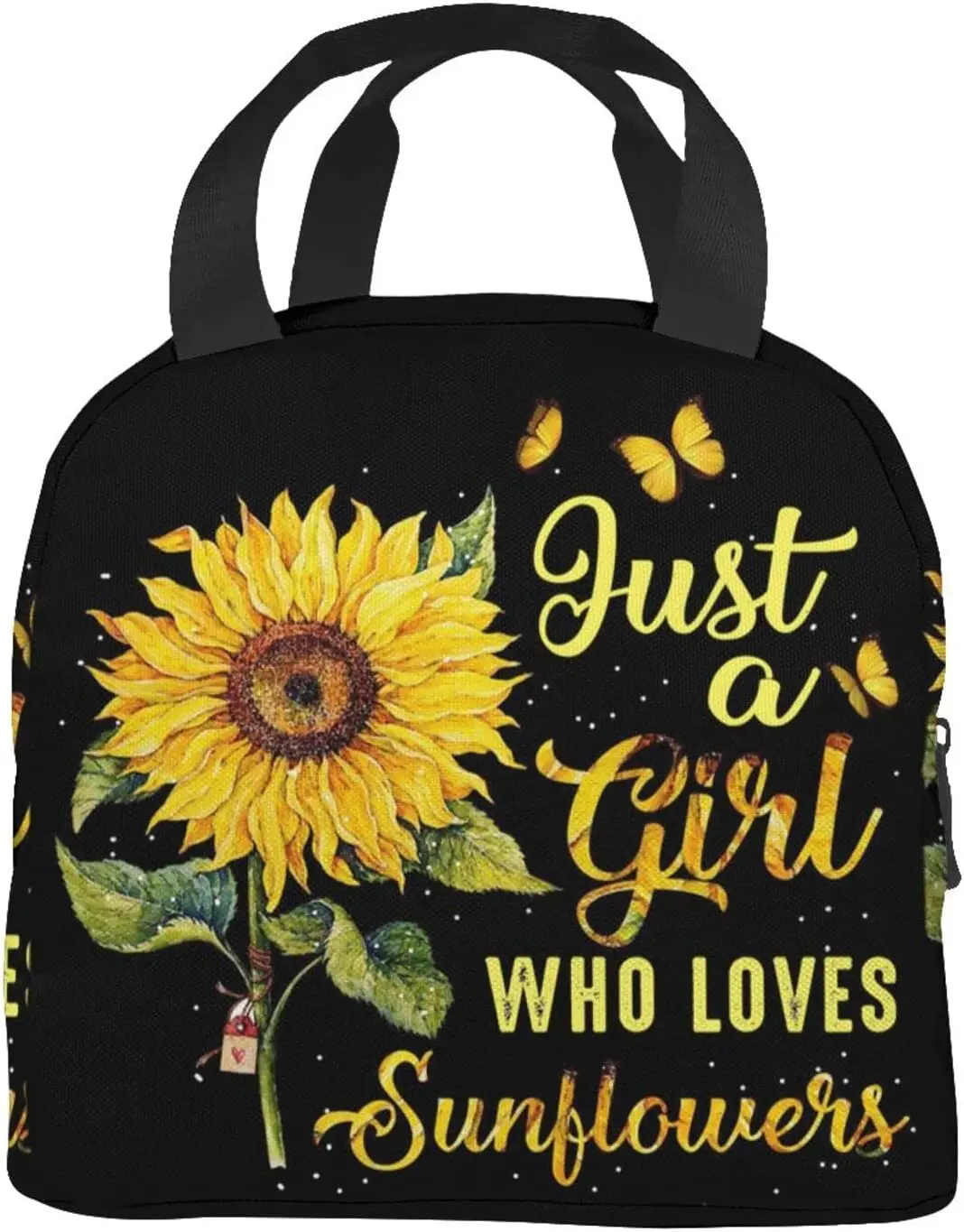 

Sunflower Insulated Lunch Bag For Women Just A Girl Who Loves Sunflowers Reusable Lunch Box Men Food Containers Portable Cooler