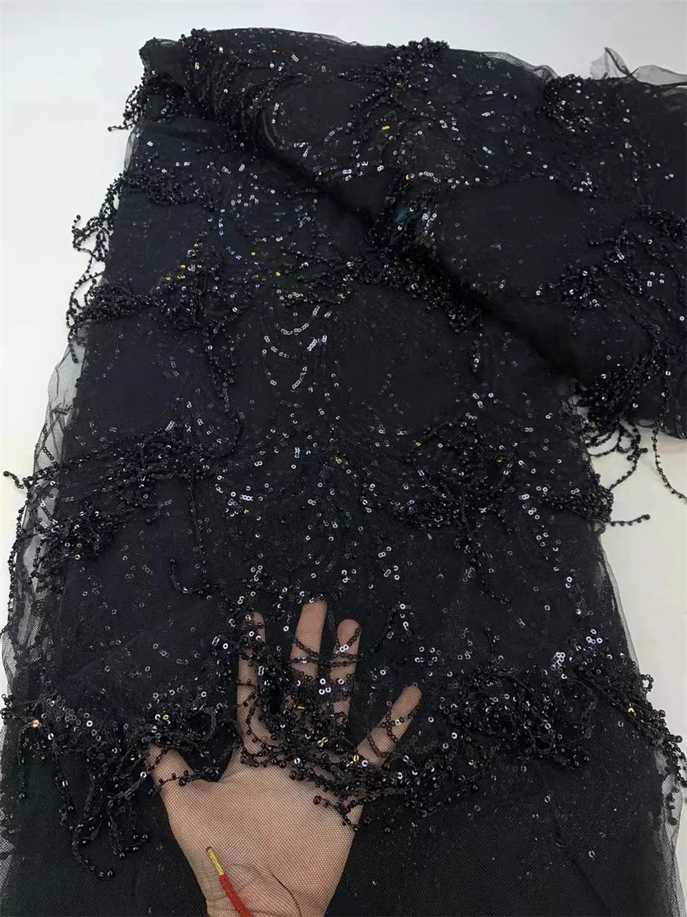 Роскошная новейшая кружевная ткань с блестками 5 ярдов высокое качество 2025 г.