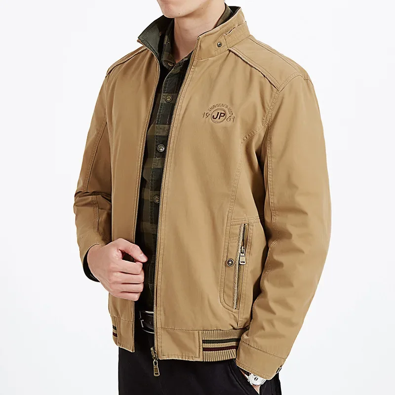 New Casual Men's Jacket Full Cotton Outdoor Loose-Fit Double-Sided Blazer Overstock9916 Regular Length For Men
