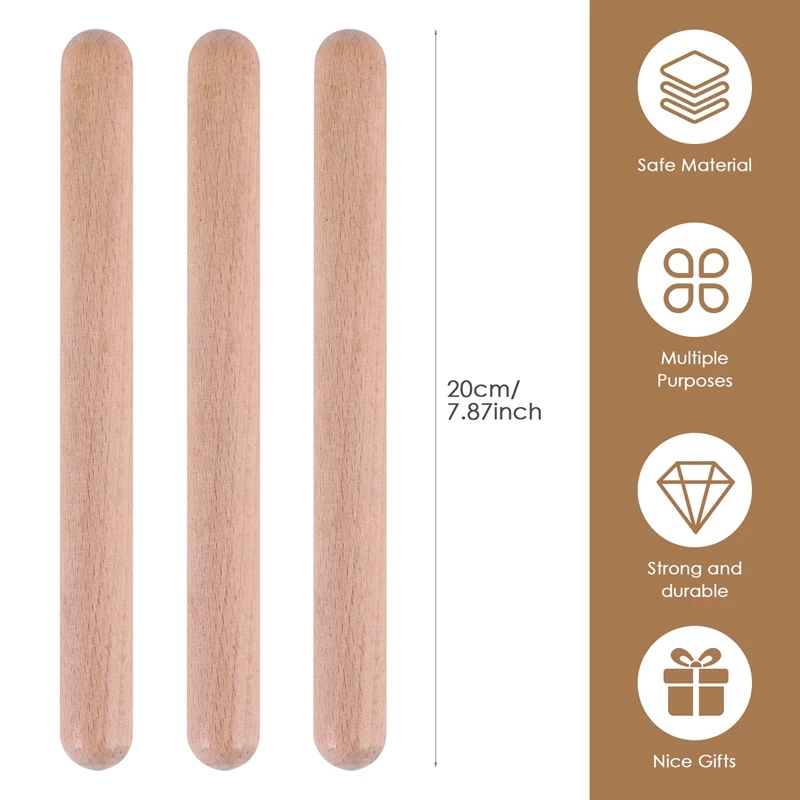 20Pieces 8 Inch Kids Rhythm Sticks Music Lummi Sticks Classical Wood Claves Musical Percussion Instrument Musical Sticks (art.: 3920cb34abc41) - 3920cb34abc41
