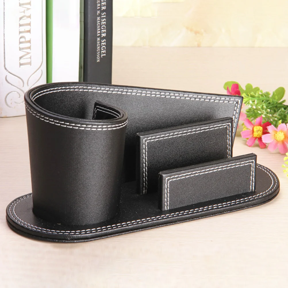 

Storage Box Pu Business Stand Pen Holders Office Supplies Organizer Desktop