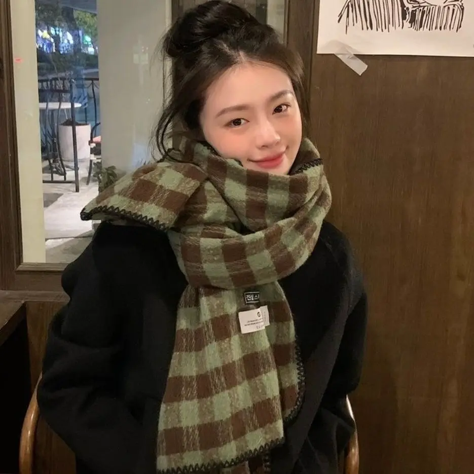 Свободный Полосатый шарф для женщин и мужчин зимние теплые мягкие шарфы на шею