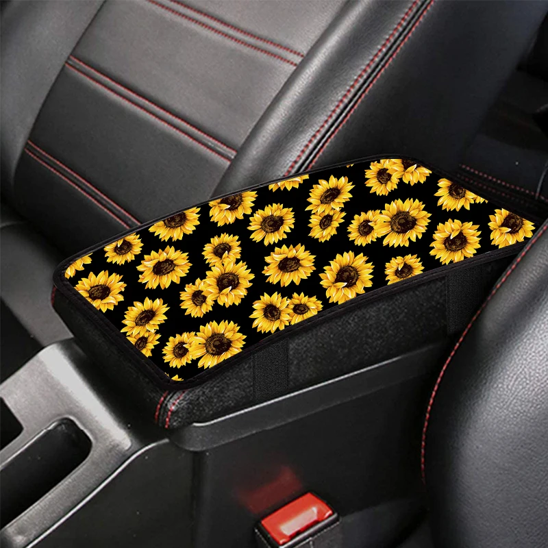 Anime Black Cat Design Comfortable Car Armrest Pad 1PCs Rubber Material All-Weather Protection Central Storage Box Pad images - 6