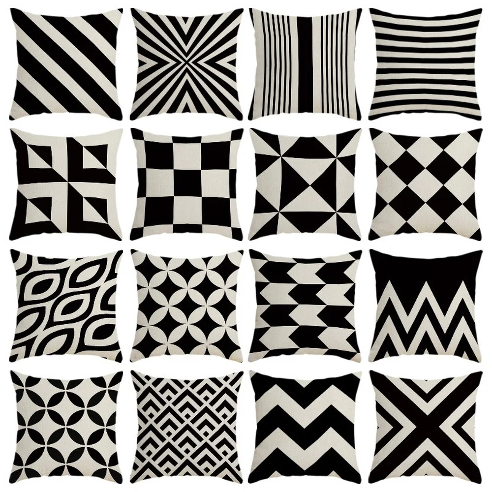 

Geometric Figure Throw Pillow Case Square Cushion Cover Pillowcase Pillow Covers Home Sofa Cushion Polyester Linen Cushion