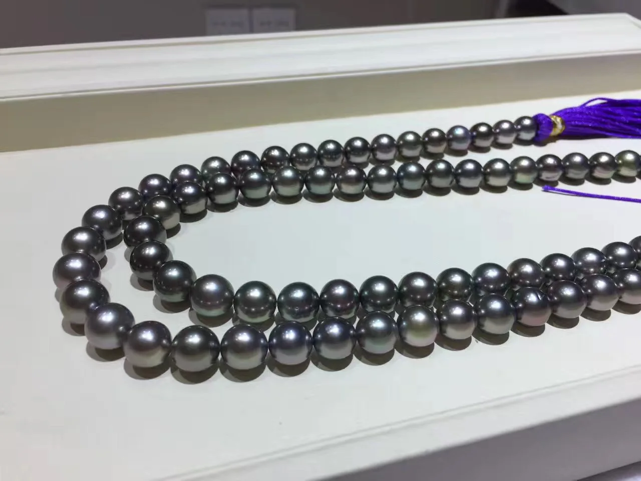 

Huge Charming 18"10-12mm Natural South Sea Genuine Black Round Pearl Necklace Free Shipping Women Jewelry Black Necklace 999