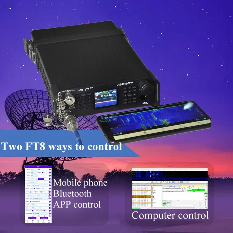 Фото ZASTONE PMR171 SDR Коротковолновый трансивер HF CB 50МГц 70МГц VHF UHF, всережимная мобильная радиостанция DMR FT8 USB LSB CW AM FM №1
