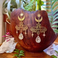 white resin flower crystal drop earrings gold moth earrings dazzling star earrings boho earrings jewelry gifts for women