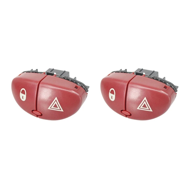 

2X Hazard Warning Flasher Switch Dangerous Light Switch Button For Peugeot 206 207 Citroen C2 6554L0 96403778JK