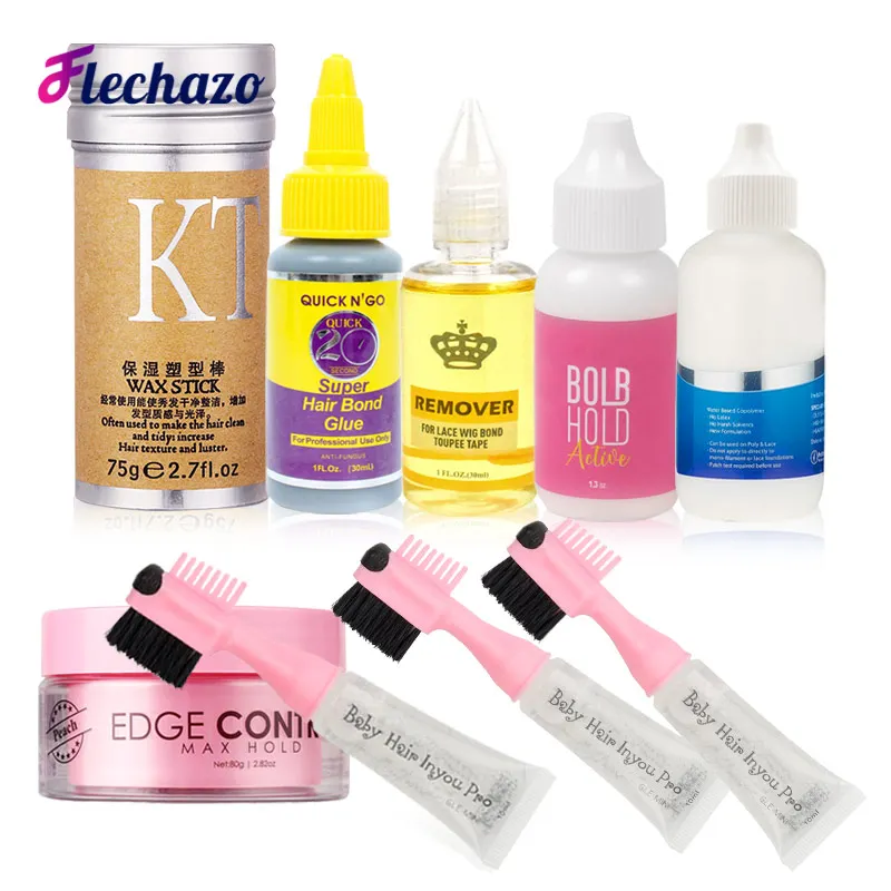 

Strong Hold Wig Glue + Glue Remover + Edge Control + Baby Hair Pro + Hair Fixing Stick + Hair Bond Glue For Wig Styling Products