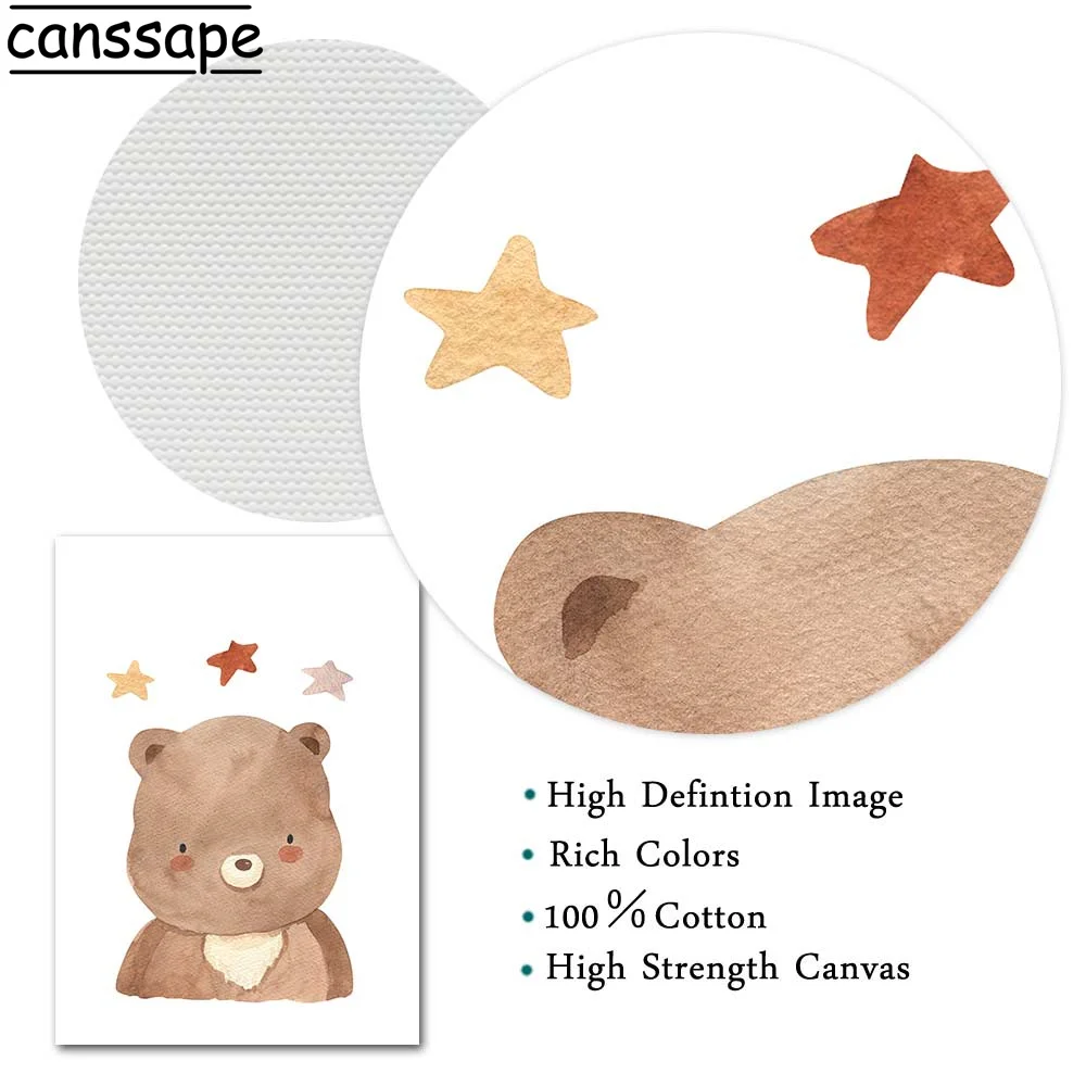 Настенный художественный постер в стиле бохо медведь Ранняя Радуга любовь