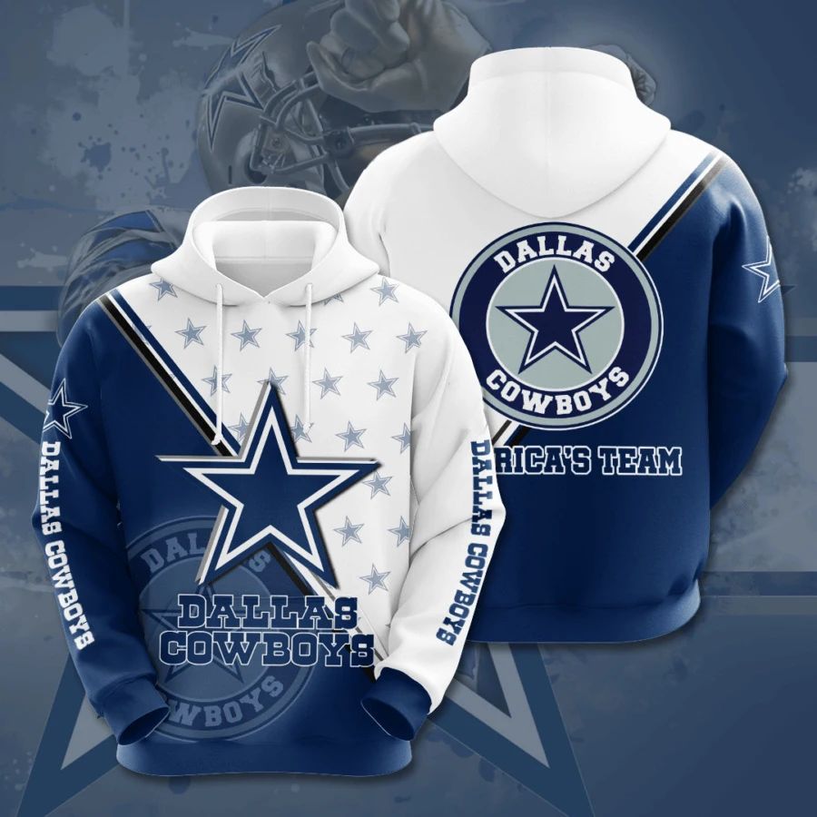 

2023 New American Football 3D Dallas Cowboys Surrounding Fashion Trend Hoodie Digital Print Loose Casual Sports Pullover Sweater