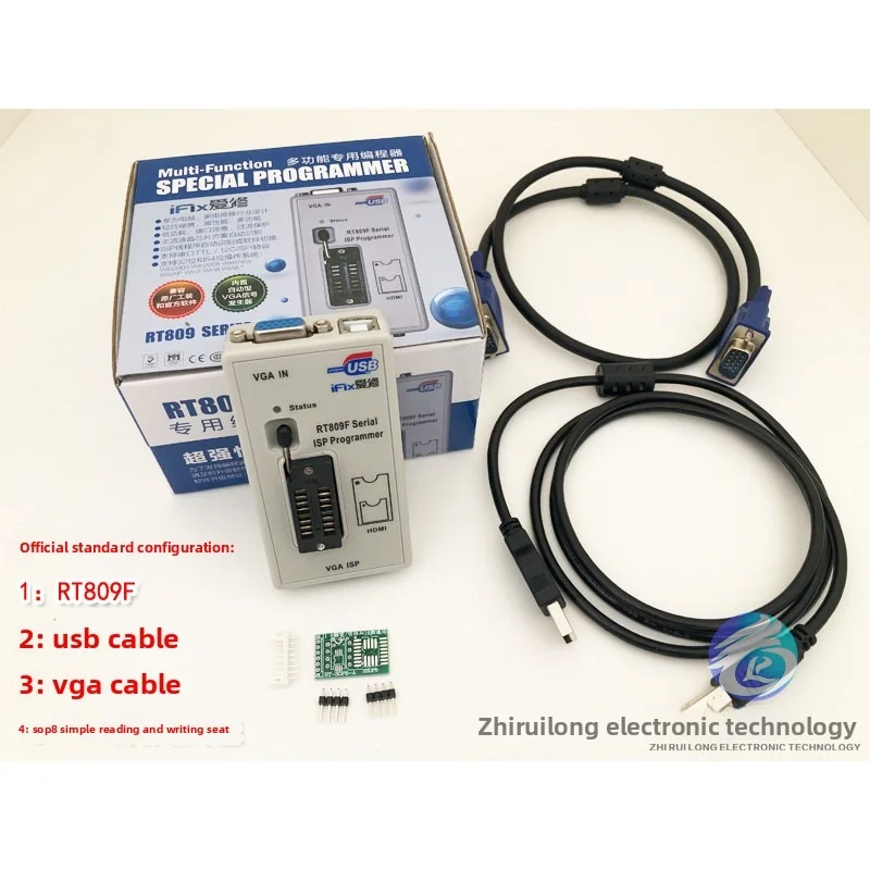 Фото Универсальный интеллектуальный USB-программатор RT809F для материнских плат компьютеров, ЖК-телевизоров, BIOS-контроллеров и ноутбуков №3