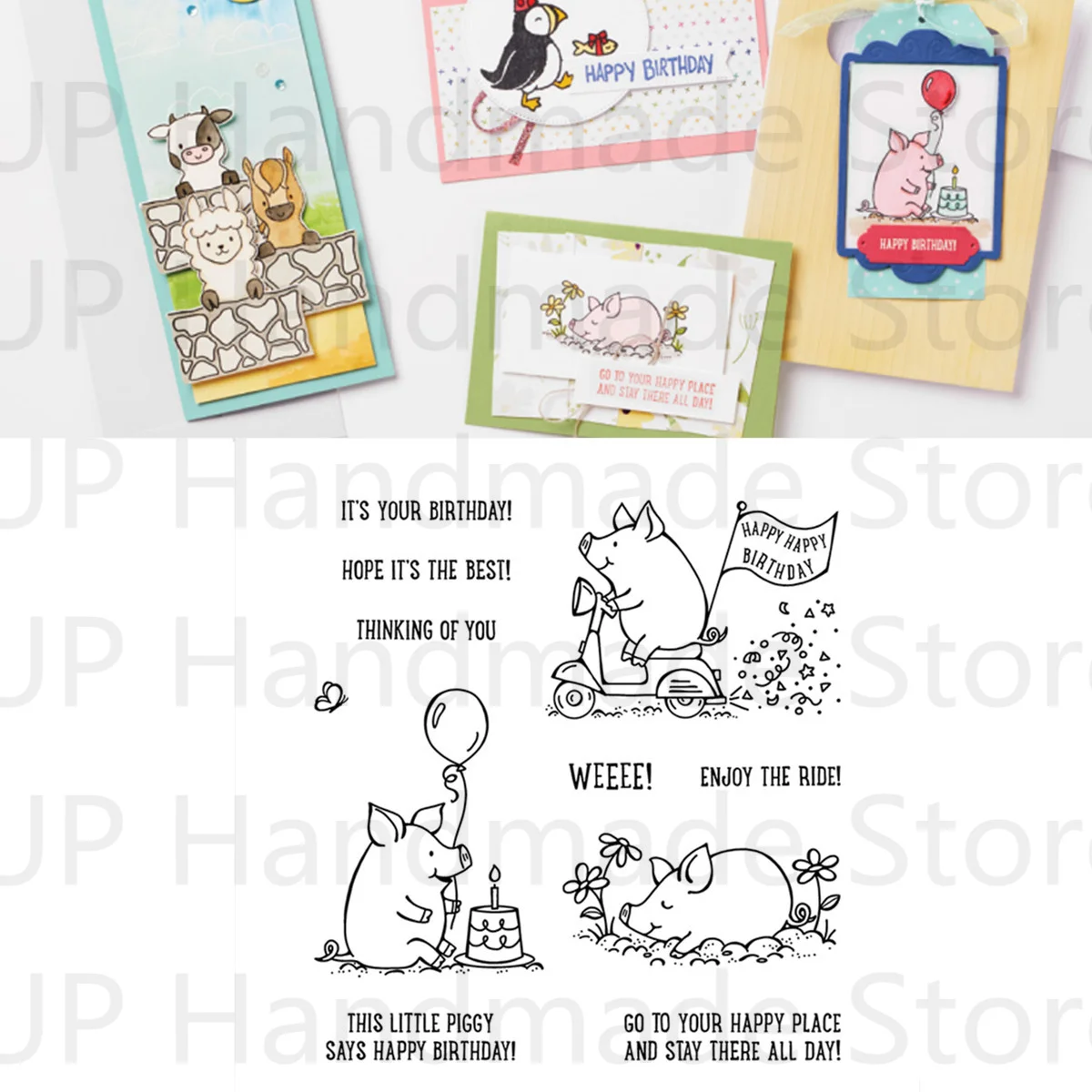 Металлические Вырубные штампы и прозрачные в форме свиньи для рукоделия