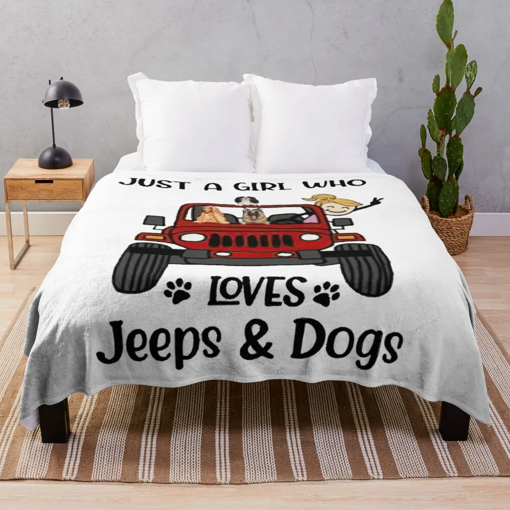 

Apenas uma menina que ama jipes & cães jogar cobertor de cama verão cobertores cobertor de pele de luxo cobertor