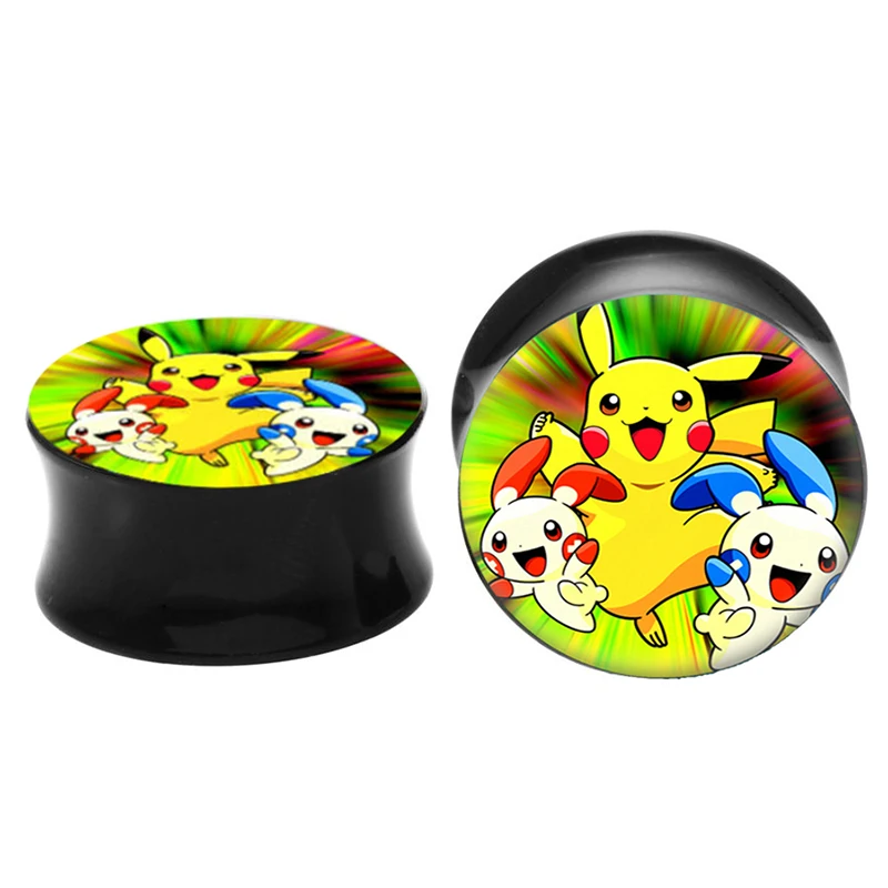 

2Pcs/lot Acrylic Cartoon Ear Flesh Tunnel Plugs Pet Genie Piercings Earring Gauges Ear Expander Stretcher Jewelry 6mm-14mm