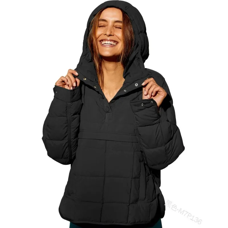 Зимняя женская парка с капюшоном Y2K винтажное повседневное Модное теплое плотное