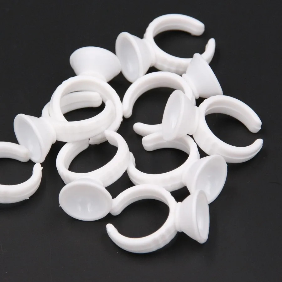 

100pcs/bag Glue Ring Eyelash Extension Glue Cup Container Permanent Makeup Tattoo Pigment Holder Tattoo Accessories Wholesale