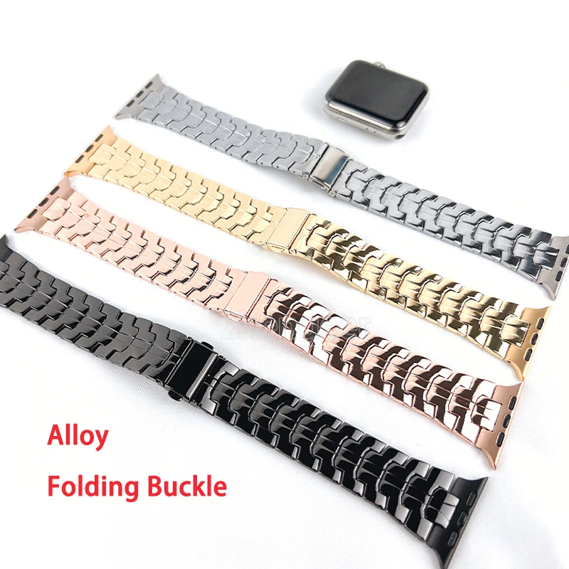 Stainless Steel Band for Apple Watch Case Alloy Strap for Iwatch Series 7 6 5 4 SE 44mm 45mm 42mm 40mm 38mm 41mm Metal Bracelet