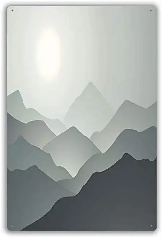 

Funny Retro Cafe Store Metal Tin Signs Wall Decor Morning Mountains and Sunrise Vintage Metal Sign