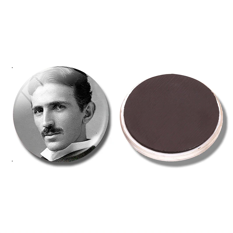 

Nikola Tesla 30 MM Fridge Magnet Science Geek Quantum Physics Glass Dome Magnetic Refrigerator Stickers Note Holder Home Decor
