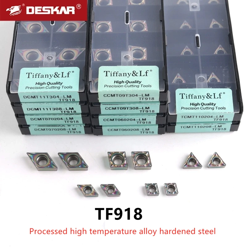 

Deskar Original Dcmt11T308 Dcmt070204 Ccmt060204 Ccmt09T308 Tcmt110204 Lm Tf918 Токарный станок с ЧПУ Режущие твердосплавные инструменты Внутреннее отверстие Вставки с ЧПУ для закаленной стали