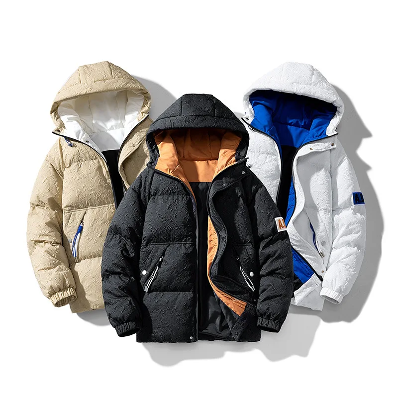 2022 Korean Fashion Thickened Thermal Hooded Jacket Men Winter Outdoor Sports Jacket Youth Wind Jackets Male Parkas