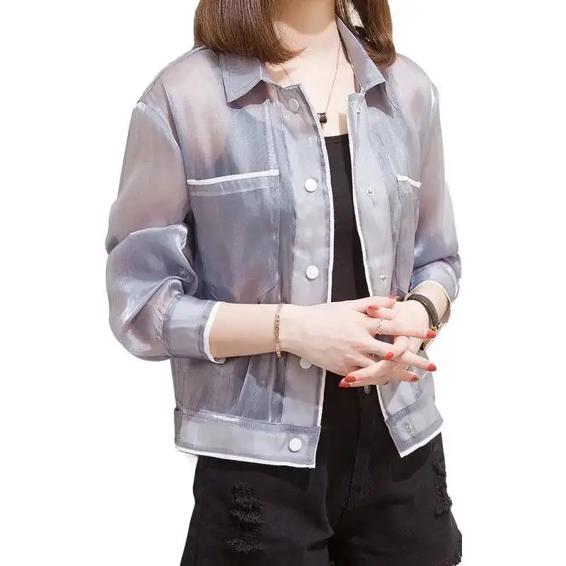 

Sun Protection Clothing Women Solid Color Wild Thin Coat Anti-UV Breathable Outdoor Summer Tops Coat Casual X164