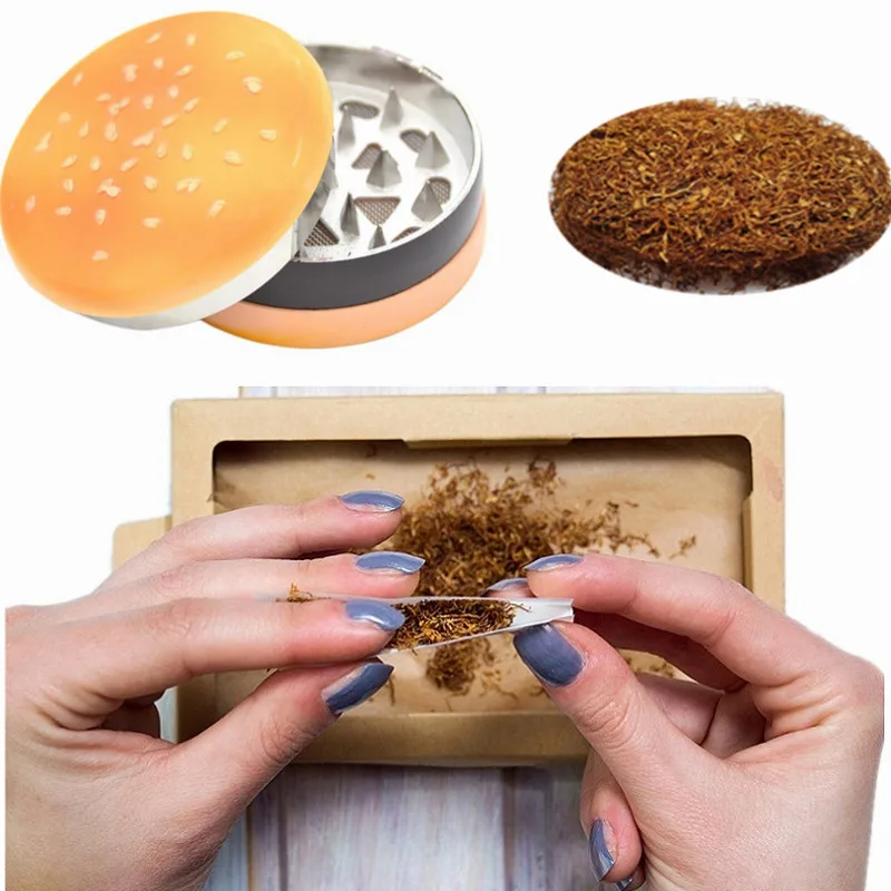 

Hamburger Herb Grinder 3-Layers 55 Mm Spice Crusher with Shark Teeth Metal Weed Grinder Tobacco Sheeder Manual Grinder Mills