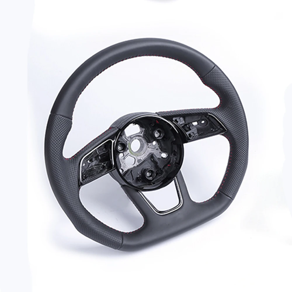 

Leather flat-bottomed steering wheel movement for Audi A3 A4 A5 2017-2022 upgrade S3 S4 S5 semi-perforated steering wheel