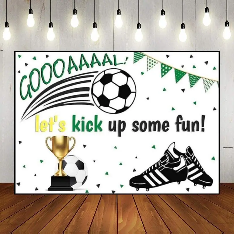 

Soccer Football Field Sports Freedom Background Custom Birthday Backdrop Decoration Photo Party Baby Shower Game Goal Shoot