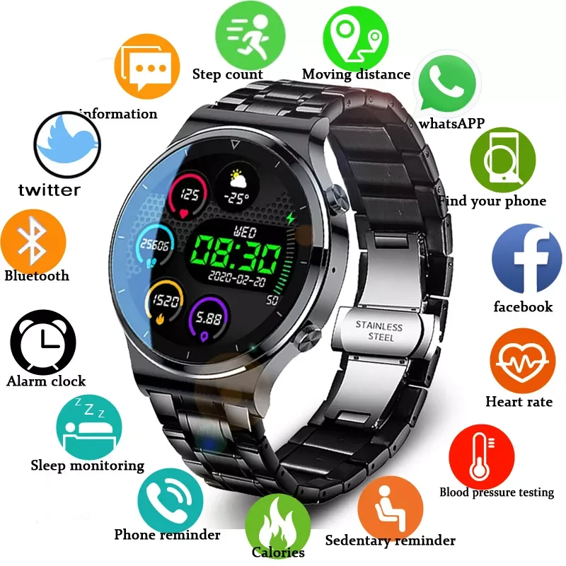 

2022 New Smart Watch Men with call function Heart rate and blood pressure monitor IP68 waterproof smartwatch for Android IOS+box