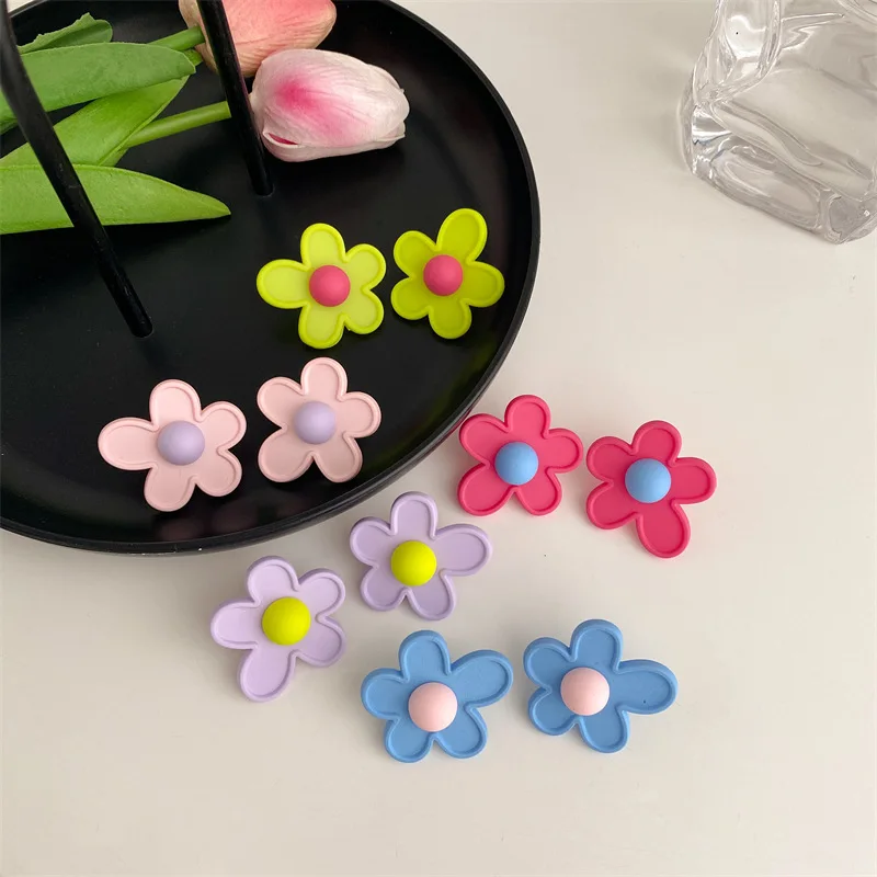 

2pc Kroean Cute Colorful Flower Hairpin Hairgrip Hair Clips for Girls Women Kids Childs Vintage Crab for Gift Hair Accessories