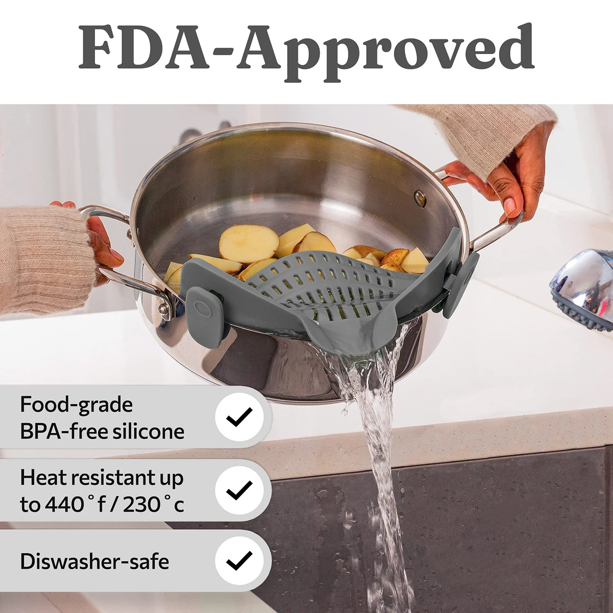 Силиконовая дренажная стойка чаша с фильтром для макаронных изделий перегородка