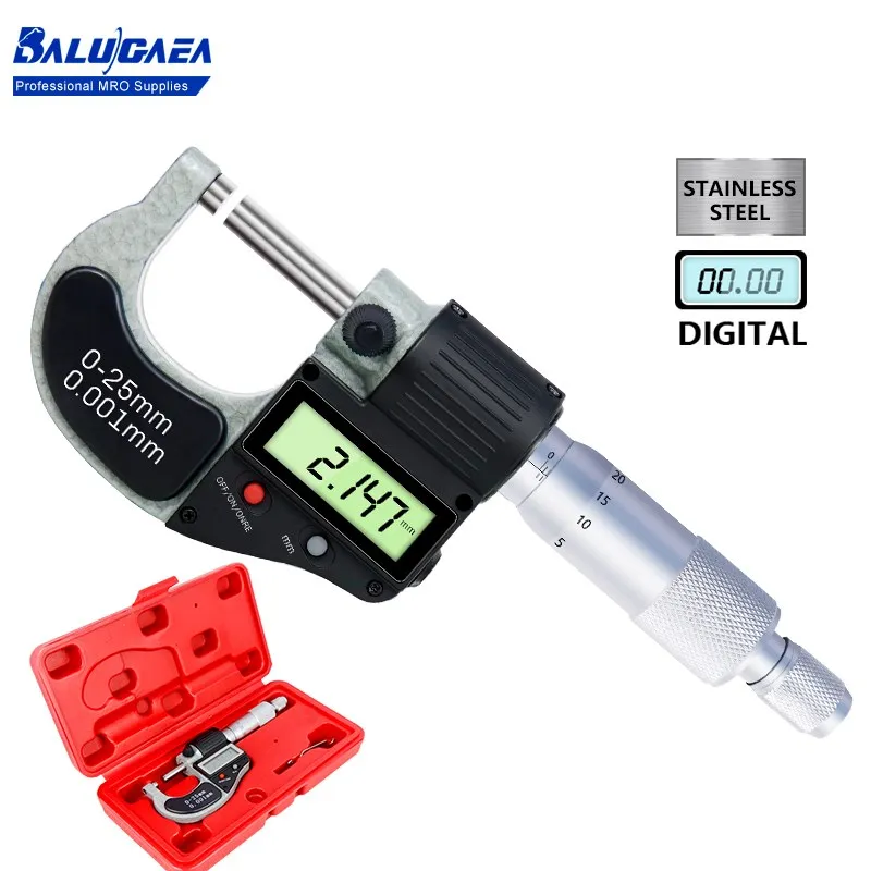 Electronic Outer Diameter Micrometer 0-25 Mm 0.001mm With LCD Digital Micrometers Caliper Measuring Instruments Electronic Tools