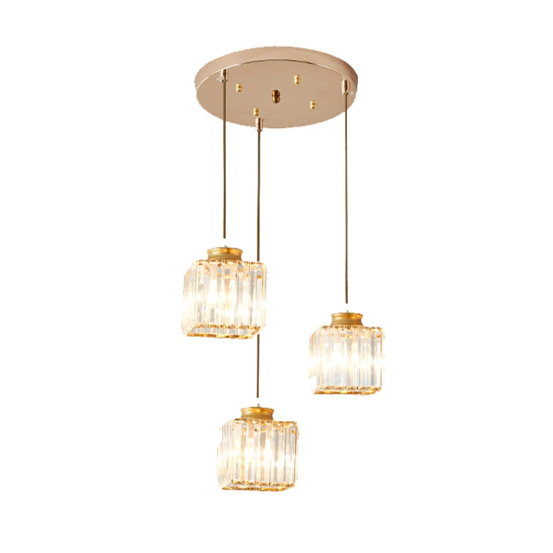 

Vintage Black/Gold Crystal Glass E27 Pendant Lights Creative 1/3 Heads Pendant Lamp For Hotel Villa Duplex Apartment Home Decor