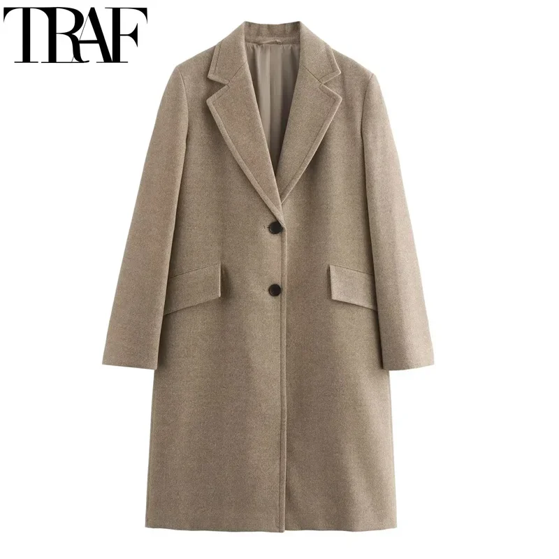 Парка женская зимняя однотонная из искусственной шерсти с длинным рукавом