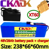 2022 new ckadk 48v battery 13s3p 28ah battery pack 1000w high power battery ebike electric bicycle bms with xt60 plug charger