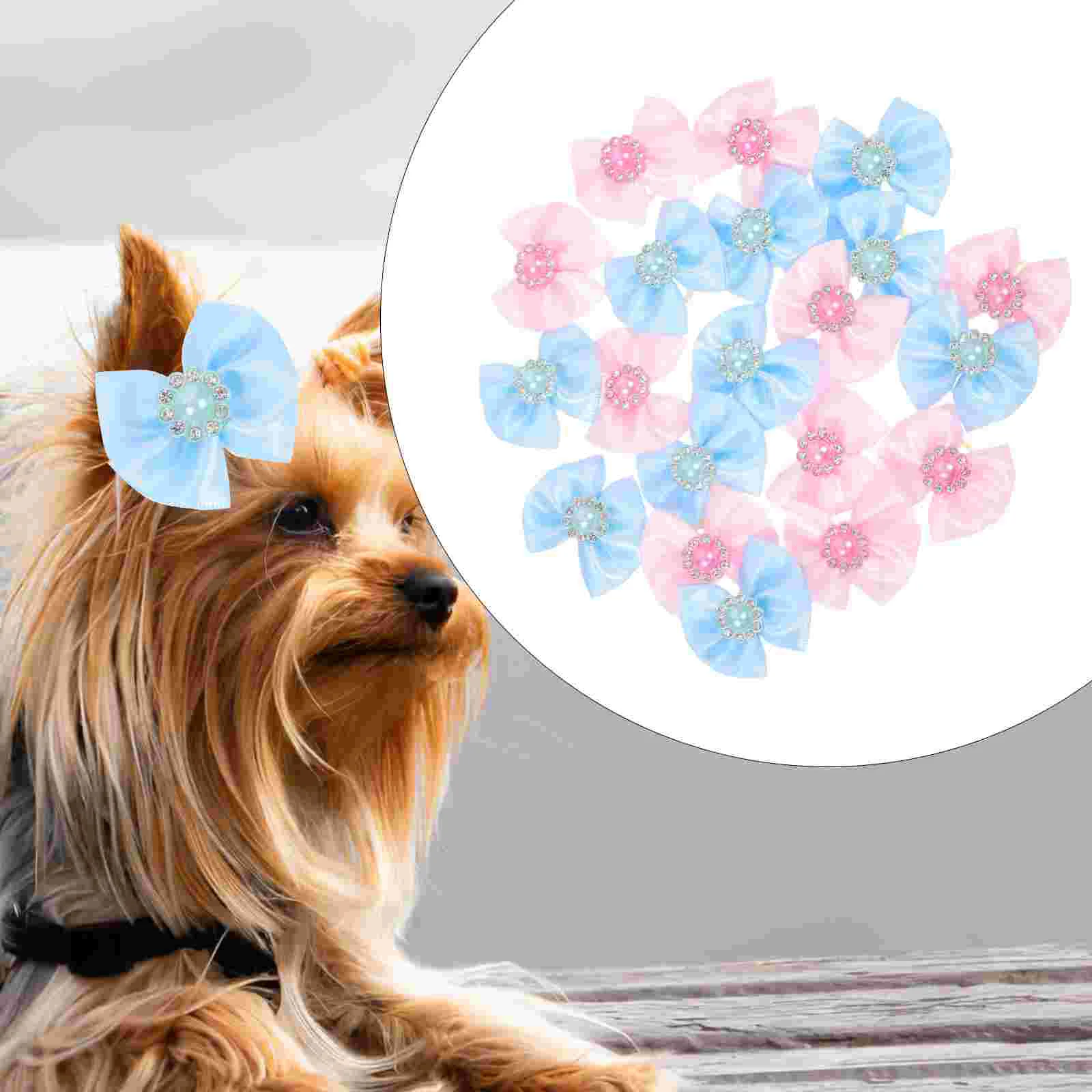 

Dog Hair Pet Bows Bowtie Bowgroominghairbands Accessories Products Outfit Elastics Costume Ties Band Bowknot Tie Crystal Small