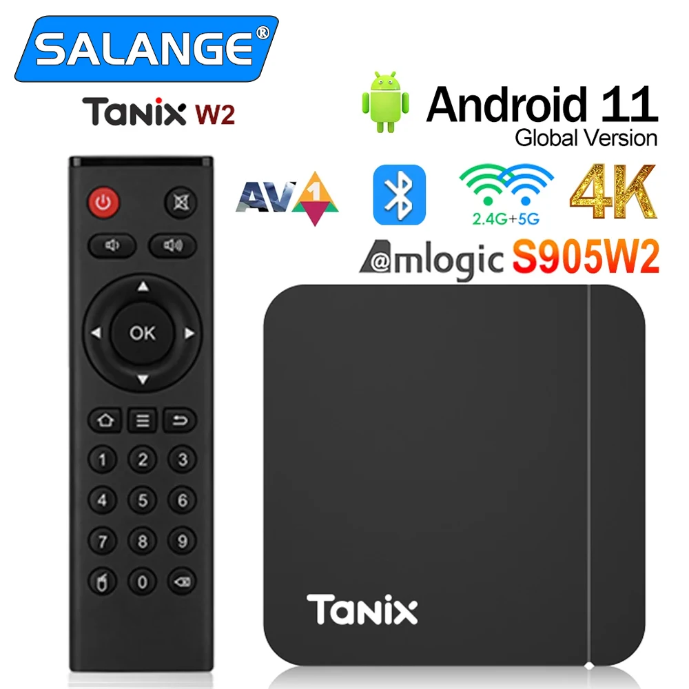 Tanix W2 Android 11 ТВ-приставка Amlogic S905W2 2G/16G AV1 BT TVBOX 2 4G и 5G Dual Wifi 4K HD Set Top Box 4G/64G Медиаплеер